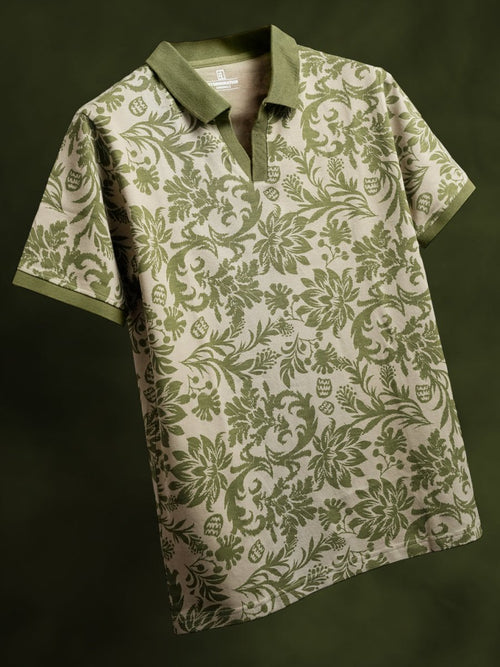 Ajrakh Floral Polo