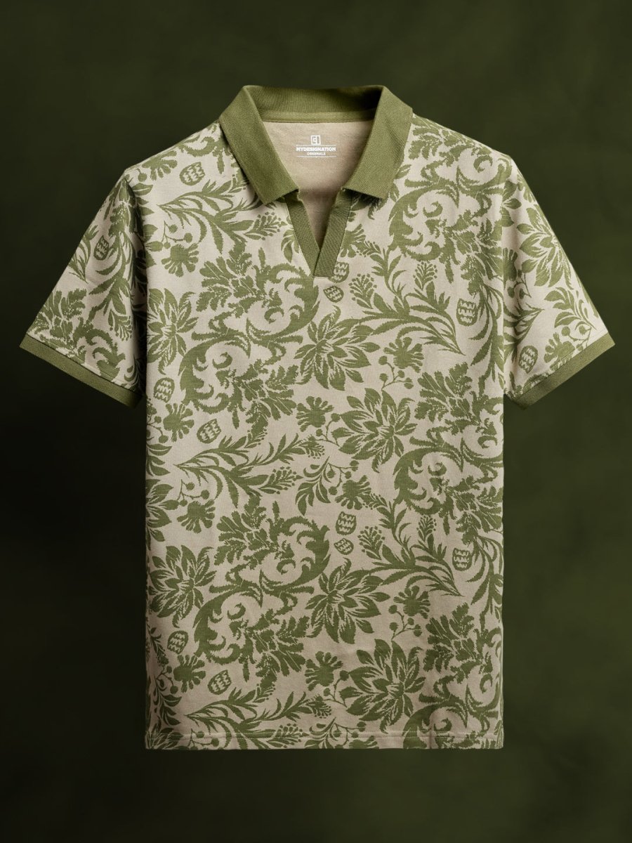 Ajrakh Floral Polo