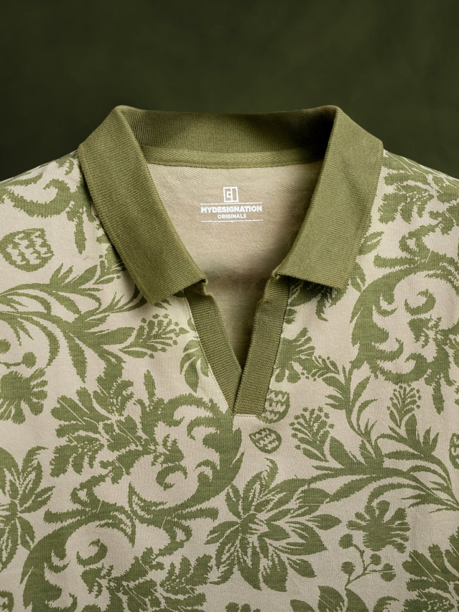 Ajrakh Floral Polo