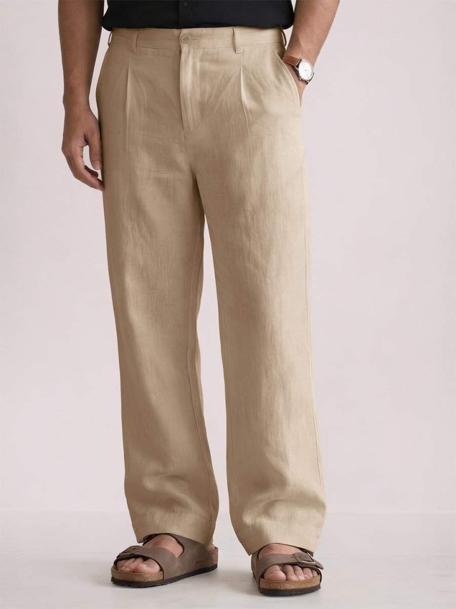 Beige Linen Pant
