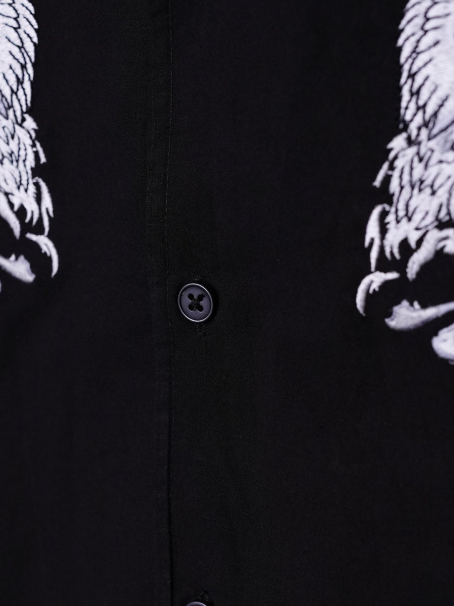 Crane Embroidered | Relaxed Fit | Luxe Cotton Shirt