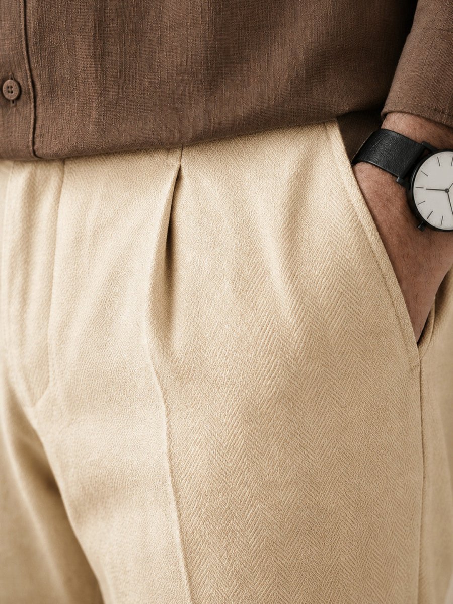 Cream Linen Pant