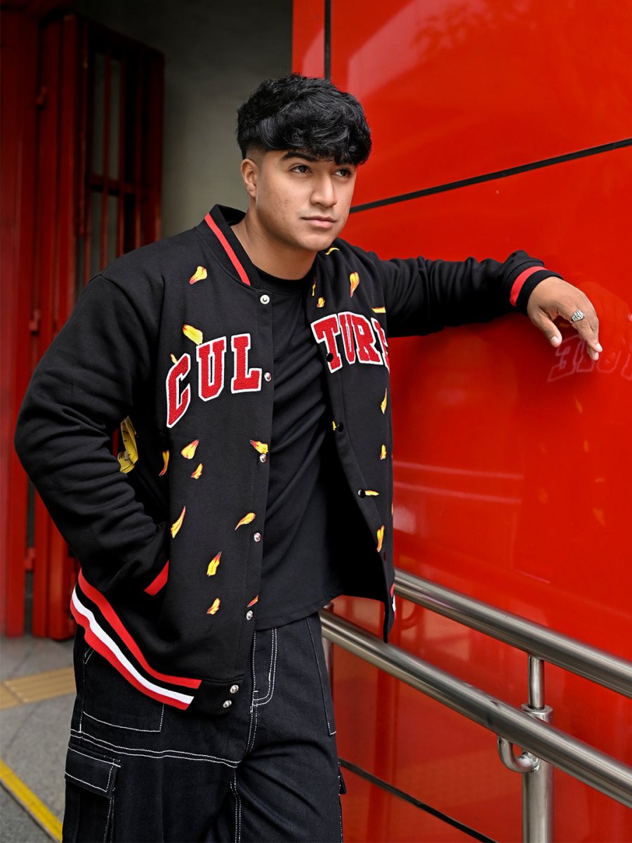 Culture Embroidered Varsity Jacket