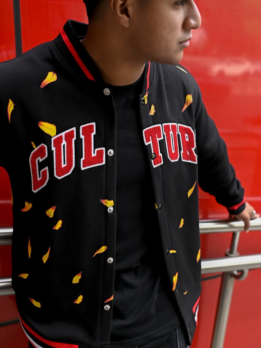 Culture Embroidered Varsity Jacket