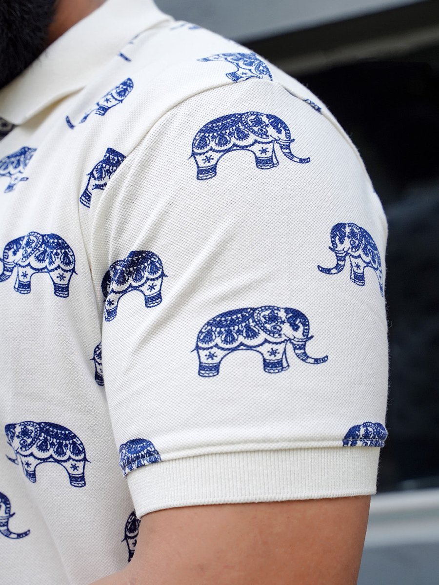 Elephant Print Polo