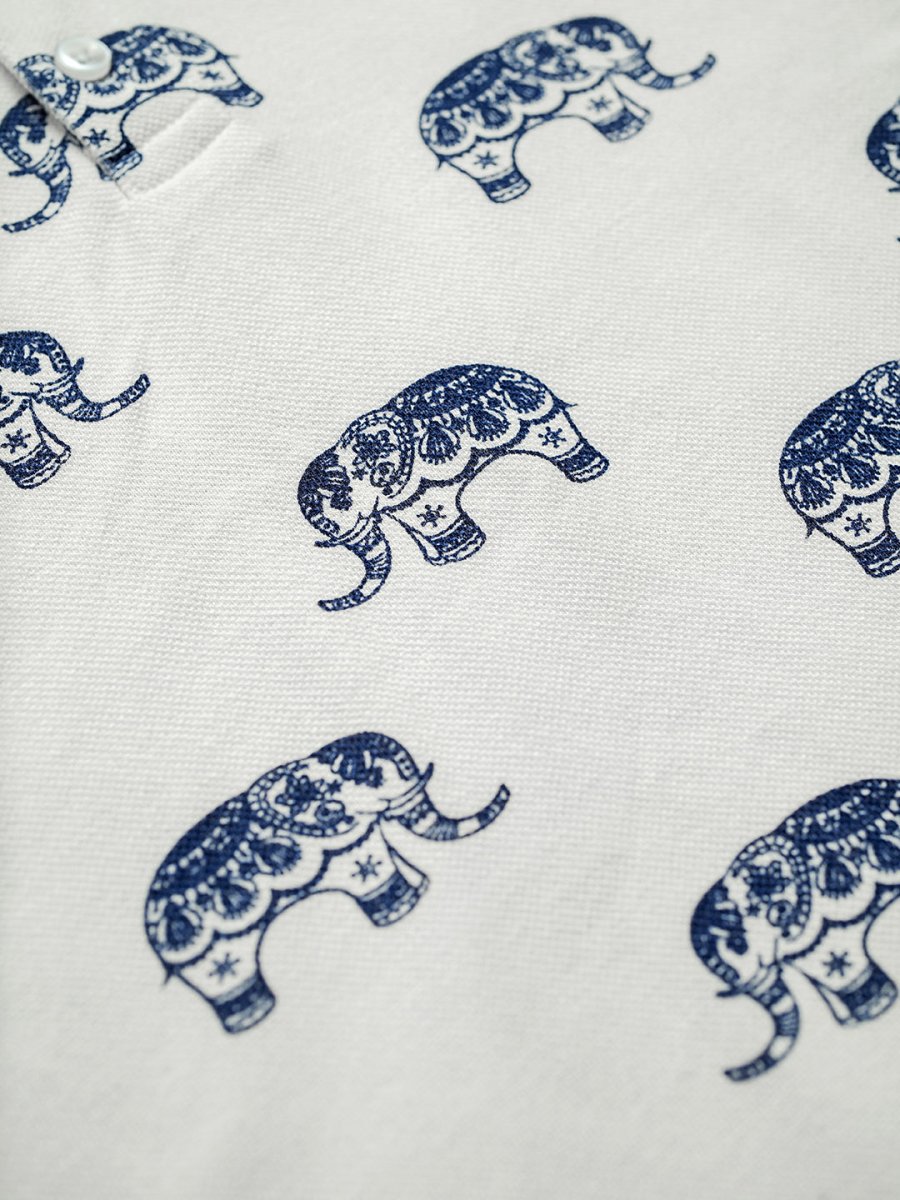 Elephant Print Polo