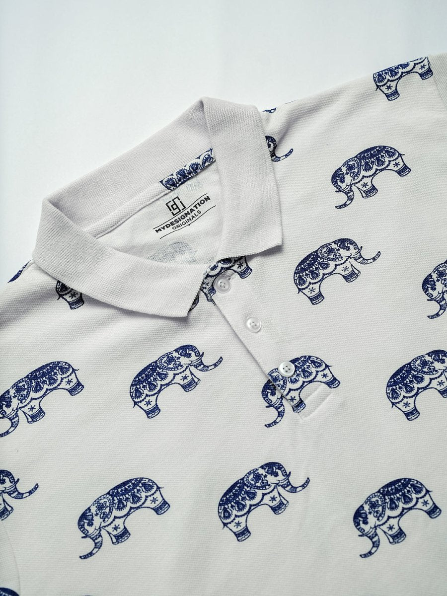Elephant Print Polo