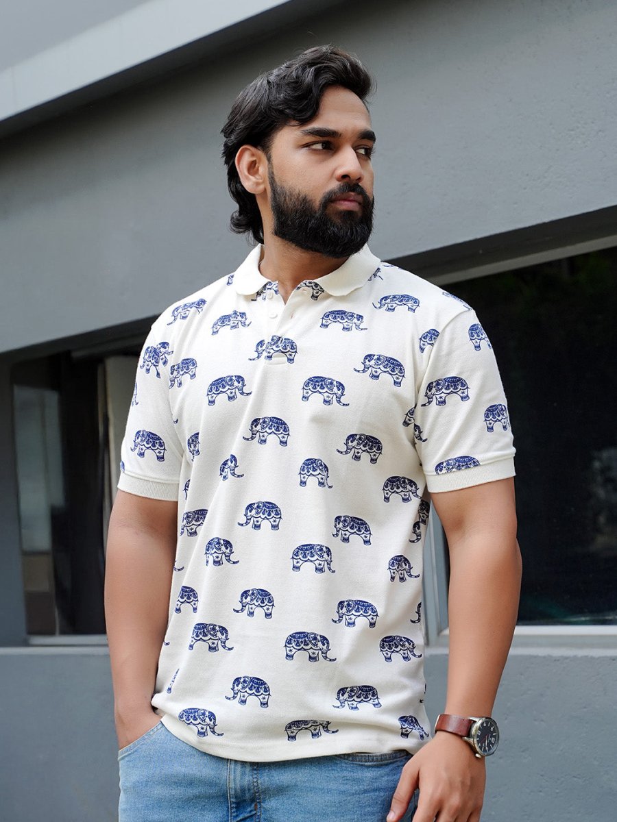 Elephant Print Polo