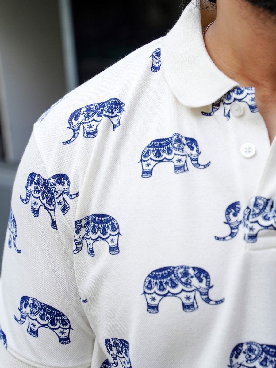 Elephant Print Polo