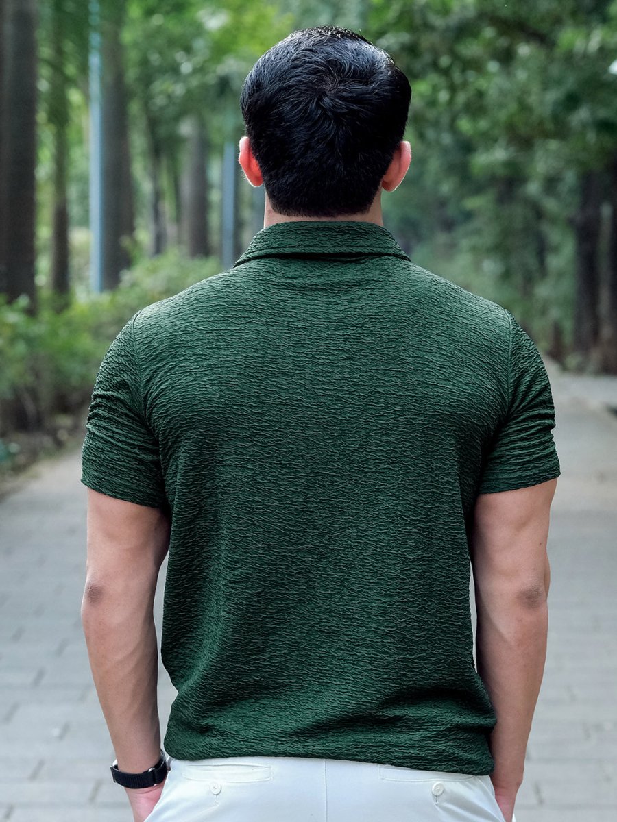 Green Textured Polo