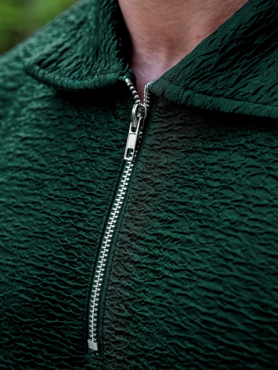 Green Textured Polo