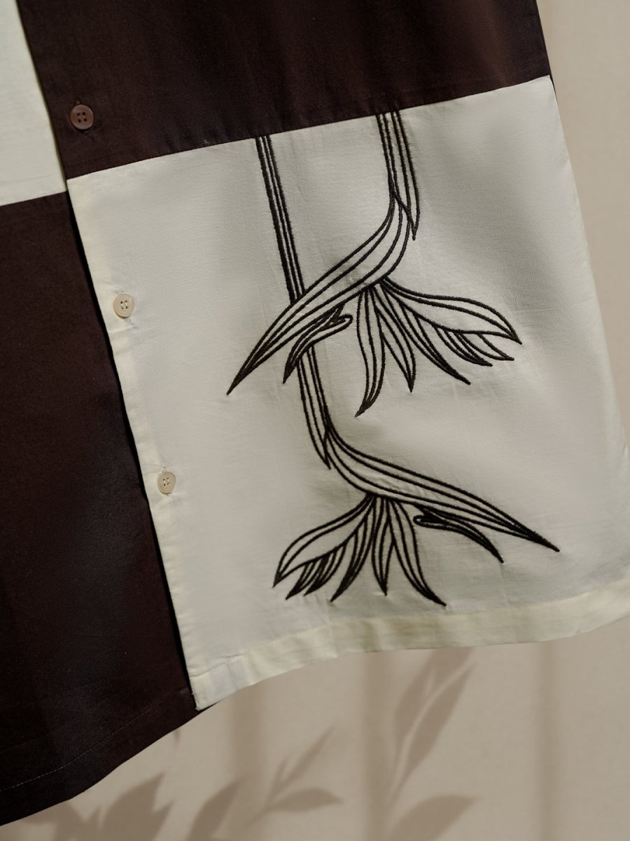 Leaf Embroidered