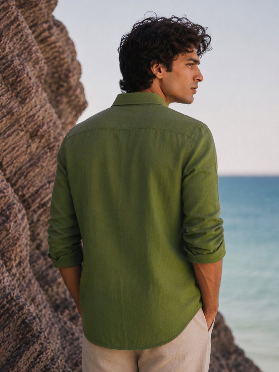 Olive Linen Shirt