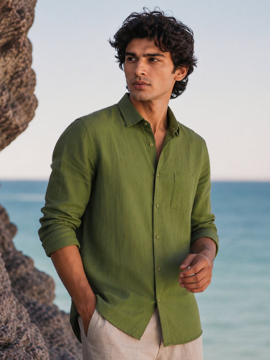 Olive Linen Shirt