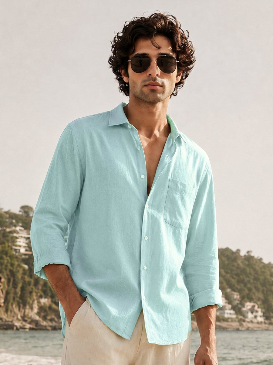 Pista Green Linen Shirt