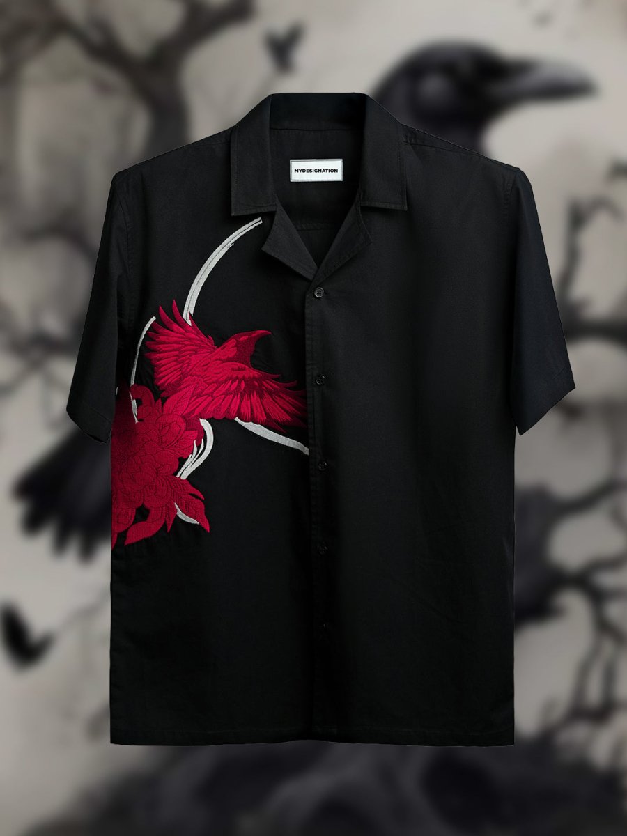 Raven Embroidered | Relaxed Fit | Luxe Cotton Shirt
