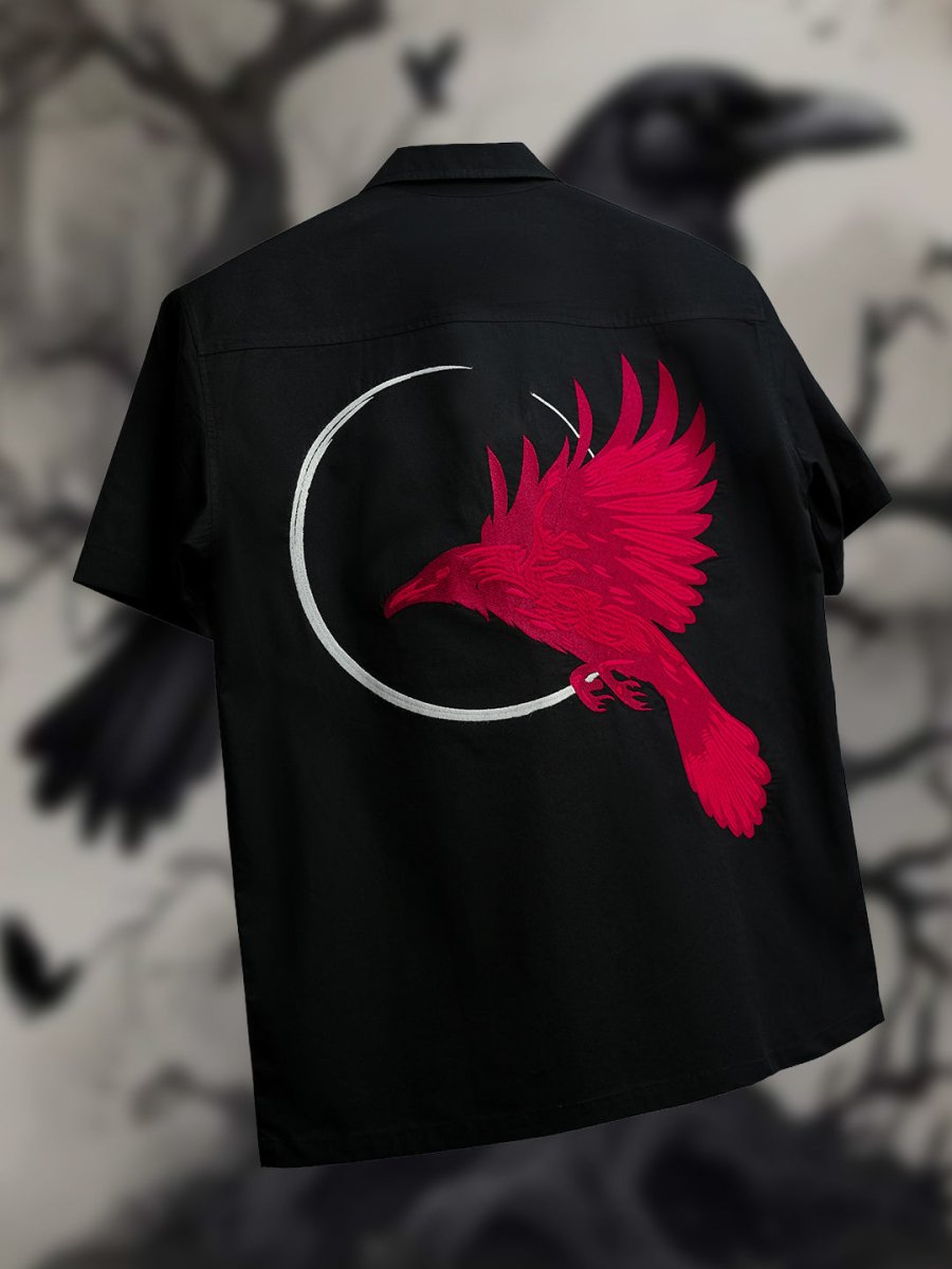 Raven Embroidered | Relaxed Fit | Luxe Cotton Shirt