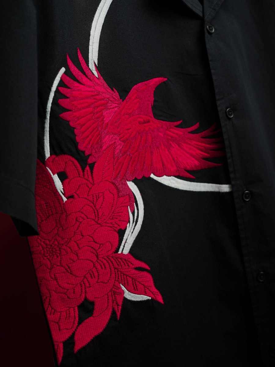 Raven Embroidered | Relaxed Fit | Luxe Cotton Shirt