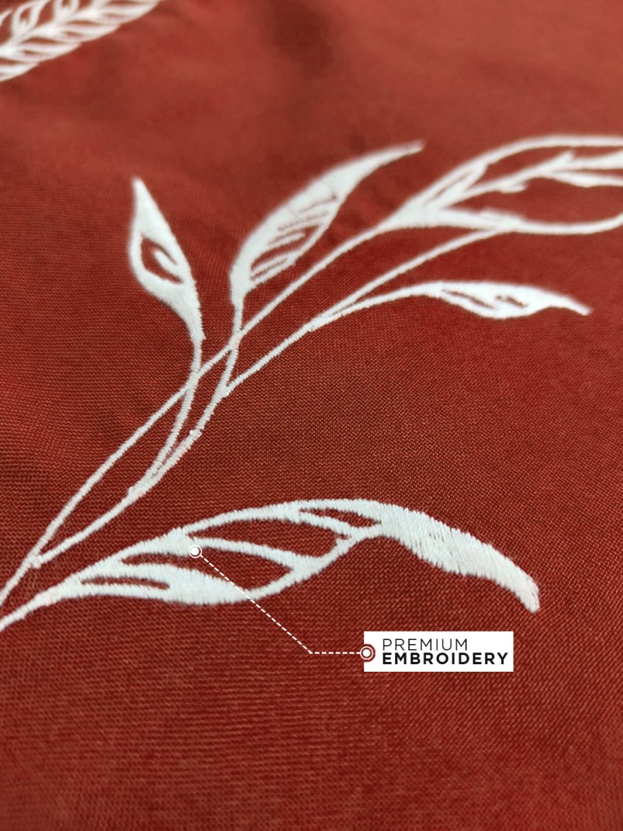 Summer Leaf Embroidered Shirt | Men