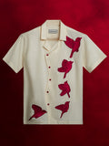 Red Sparrow Embroidered Shirt