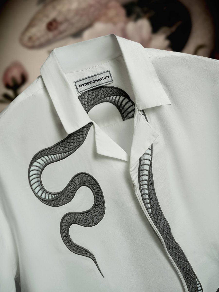 Silver Snake Embroidered