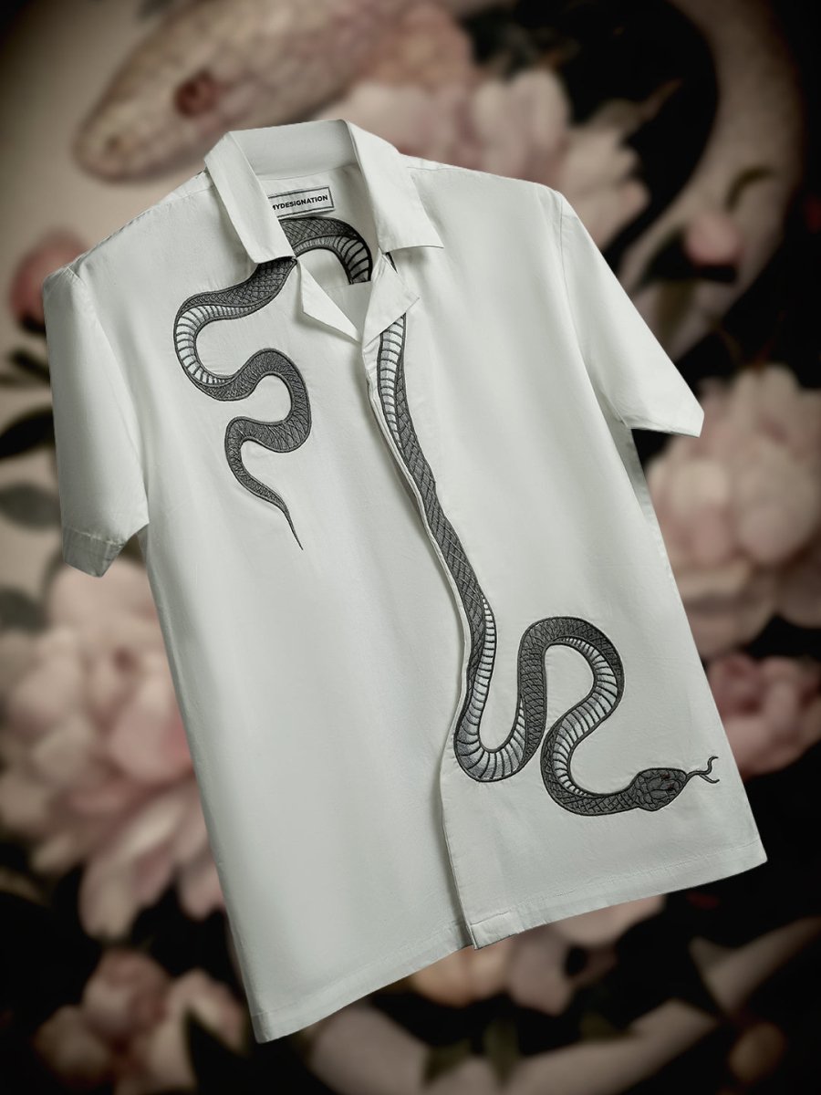 Silver Snake Embroidered