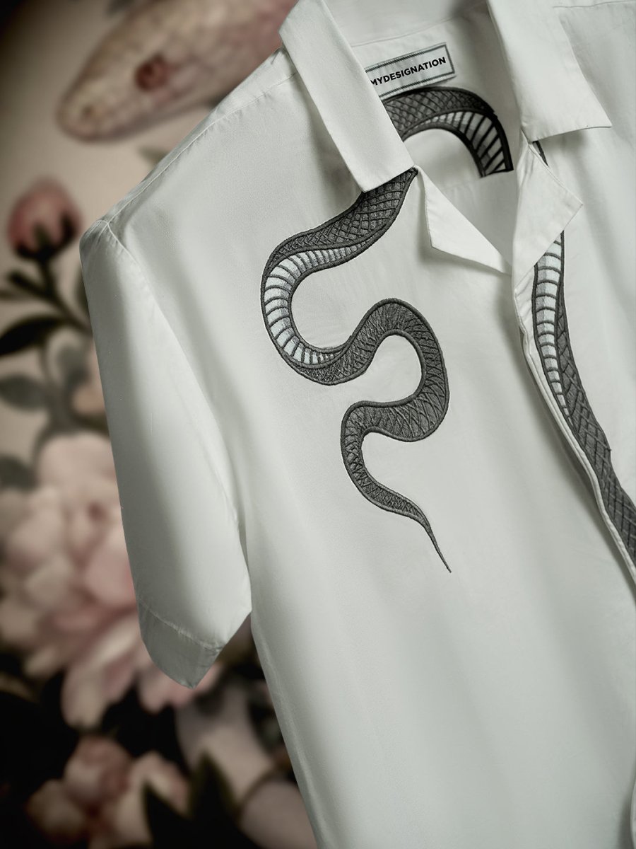 Silver Snake Embroidered