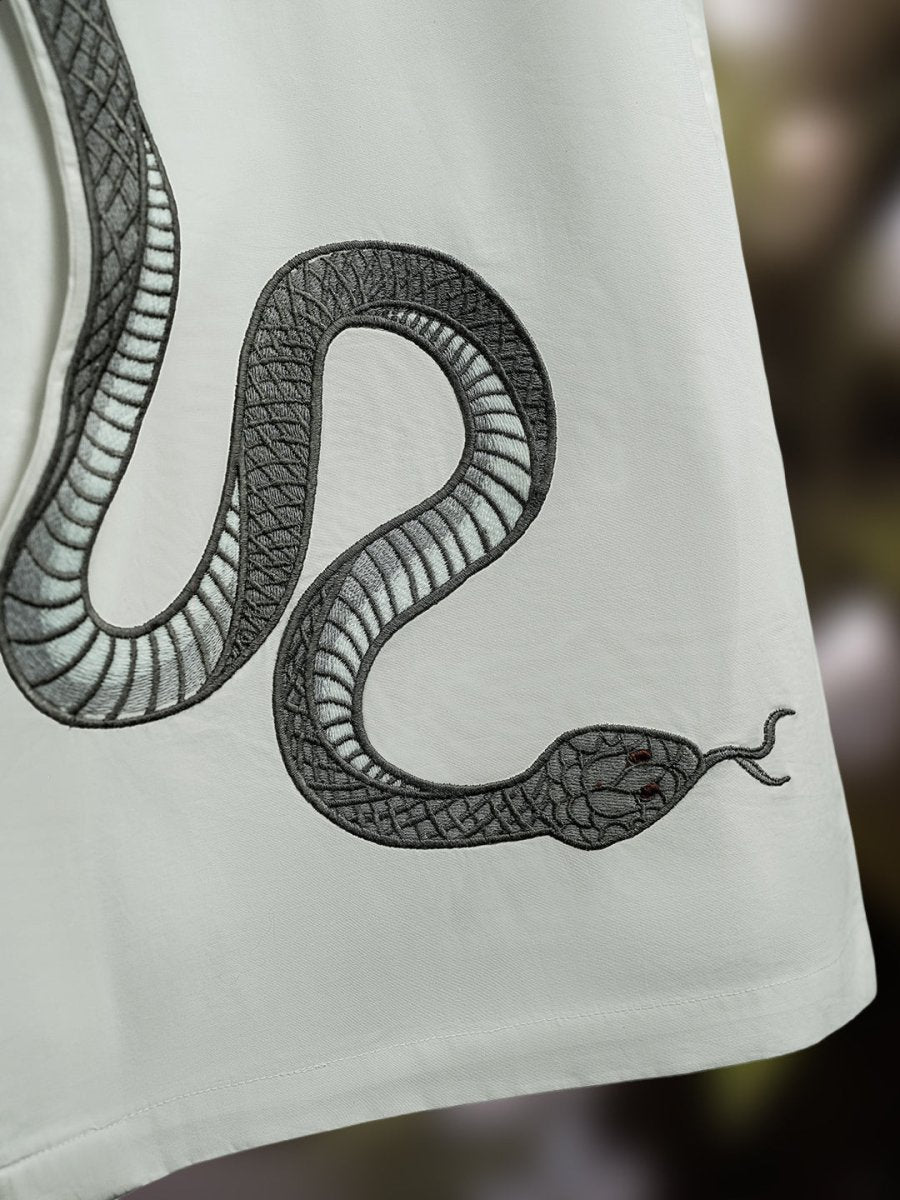 Silver Snake Embroidered