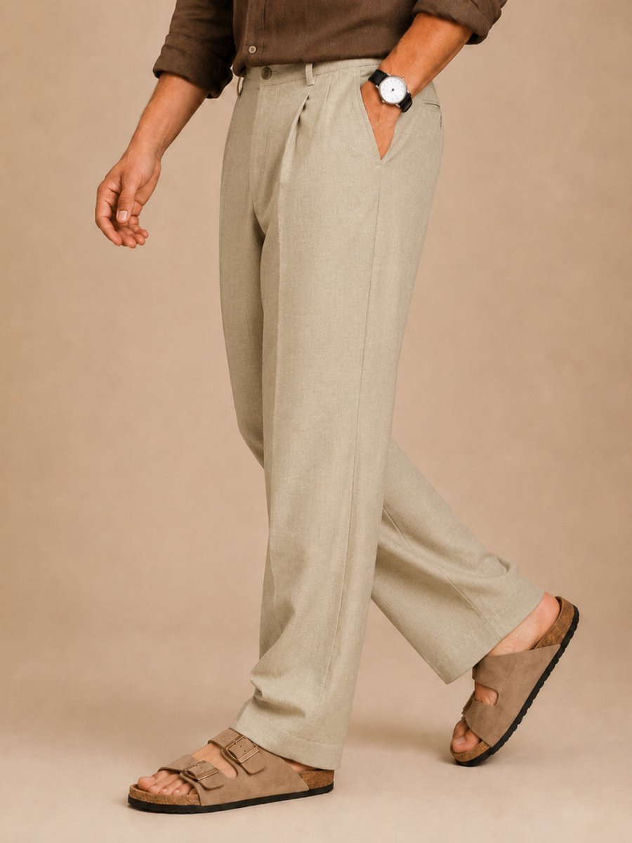 Tan Linen Pant