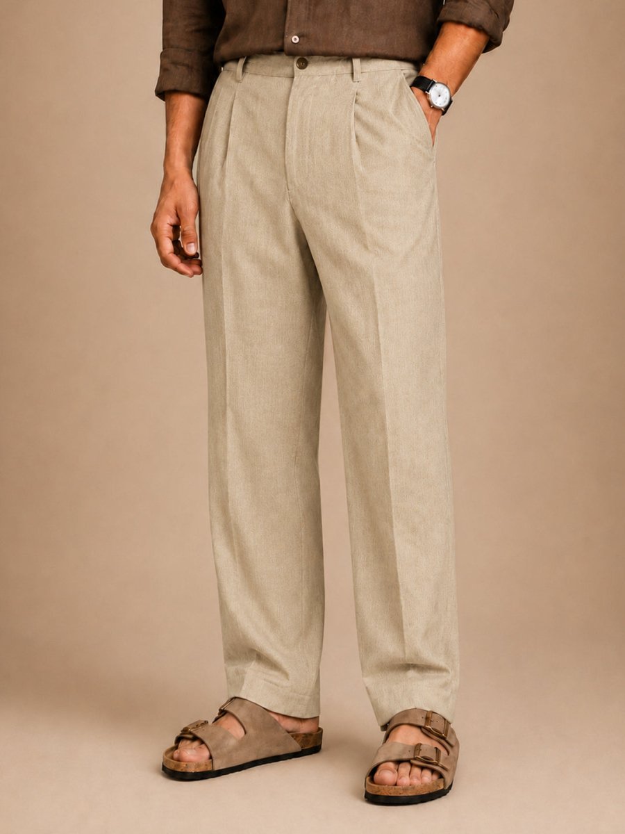 Tan Linen Pant