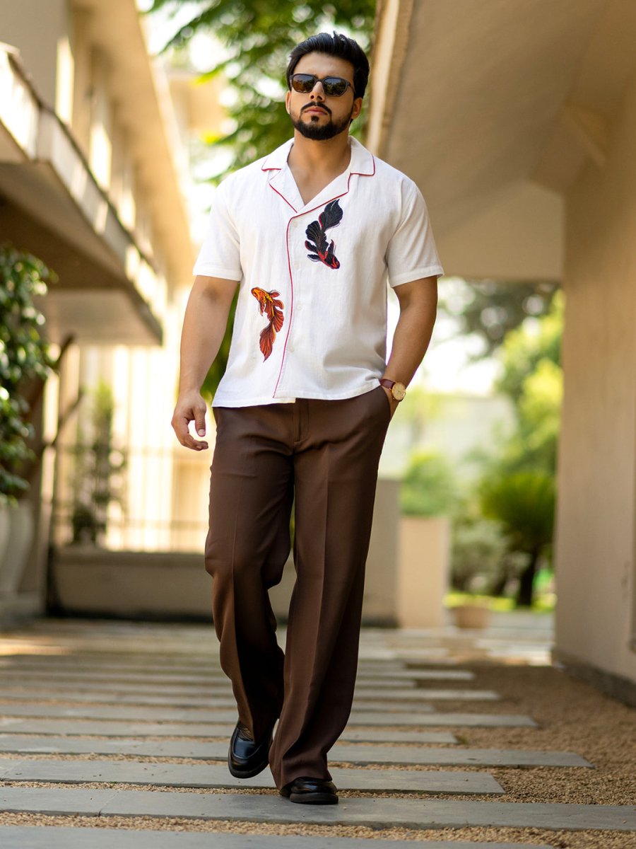 Twin Fish Embroidered Shirt